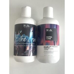 NEW IGK Extra Love Volume & Thickening Shampoo + Conditioner Set 8 Fl Oz SEALED